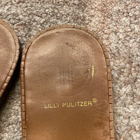 Lilly Pulitzer McKim Sandals sz 8 PB Camel- Don’t change your spots - Picture 2 of 6